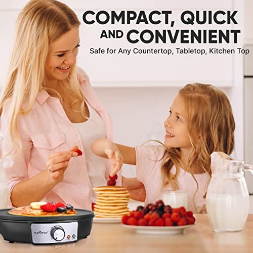 NutriChef Electric Griddle 12 Inch Nonstick Cooktop