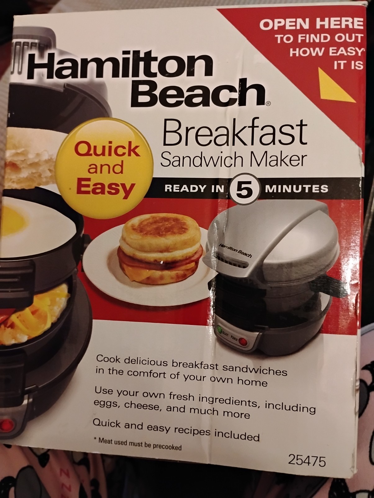 Hamilton Beach Breakfast Sandwich Maker 25475. Complete. Electric none stick