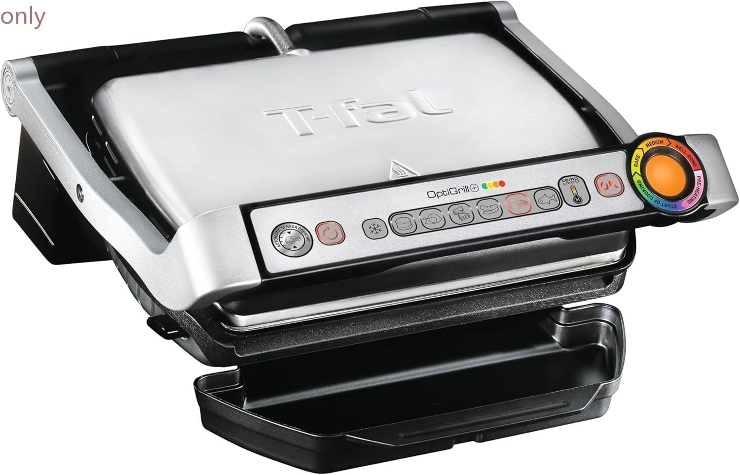 T-Fal OptiGrill Stainless Steel Electric Grill,4Servings,6Automatic Cooking Mode