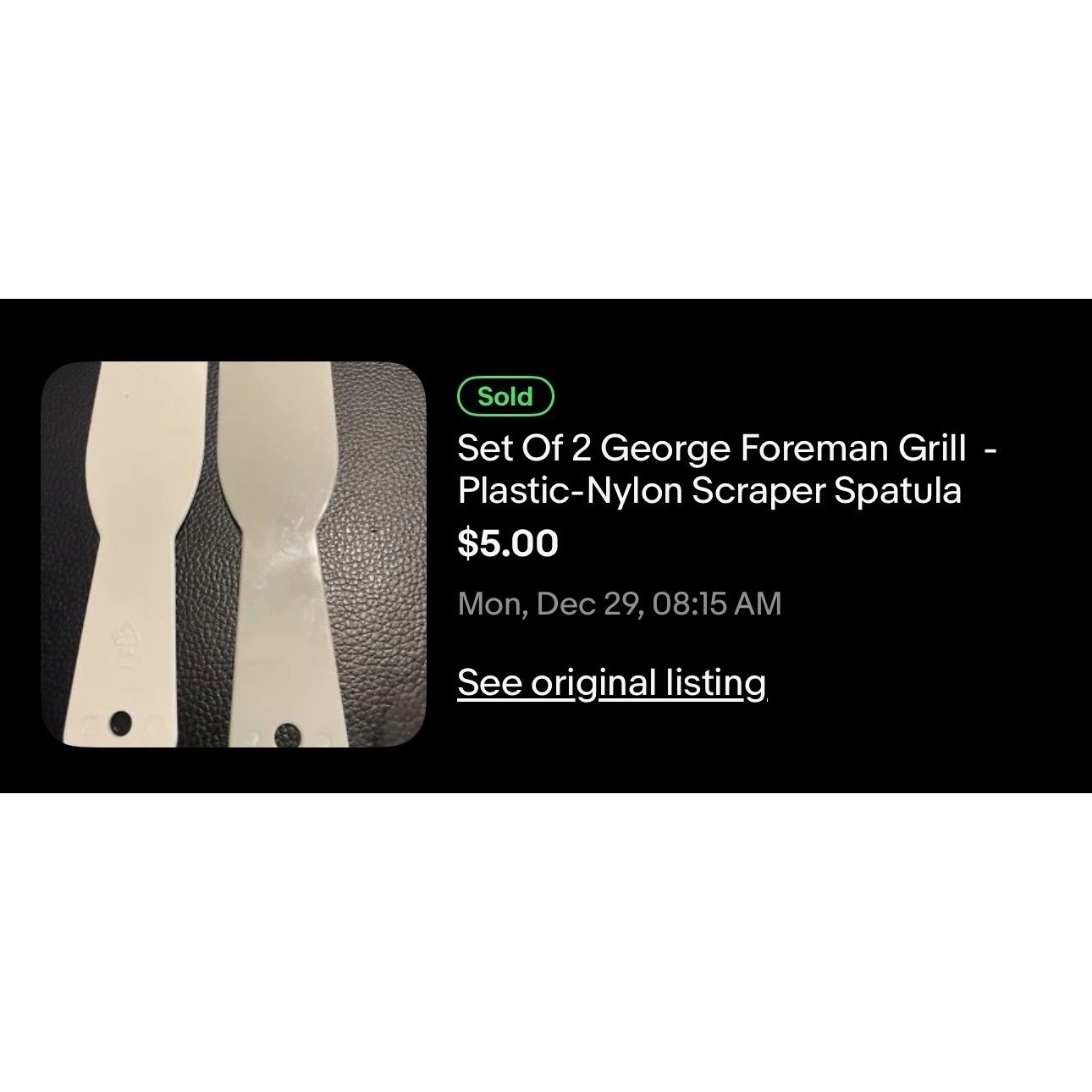 Set of 2 George Foreman Grill Plastic Nylon Scraper Spatula Cleaning Tools