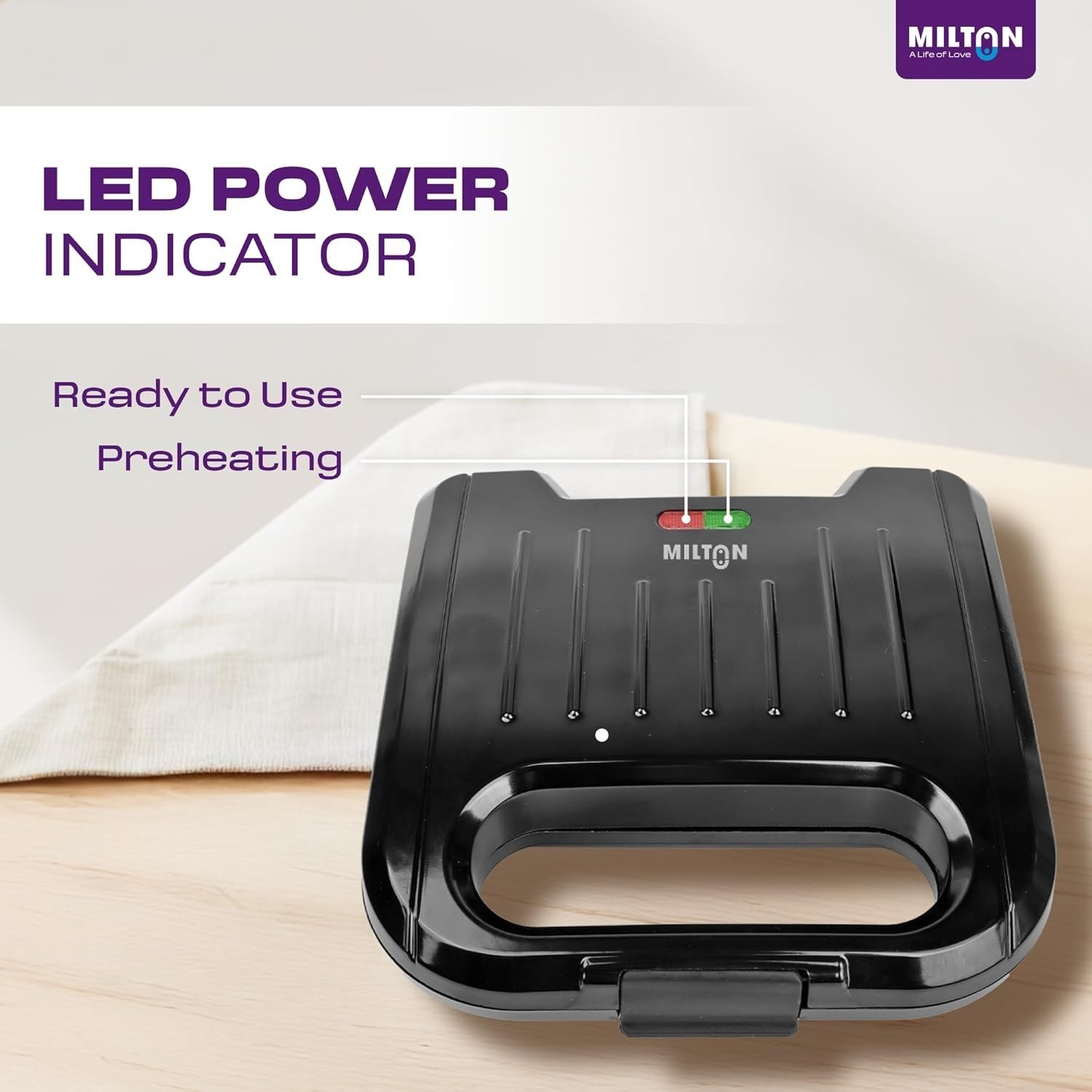 Milton Royal Express 800W Griller Sandwich Maker & Toaster Non-Stick Fixed Grill