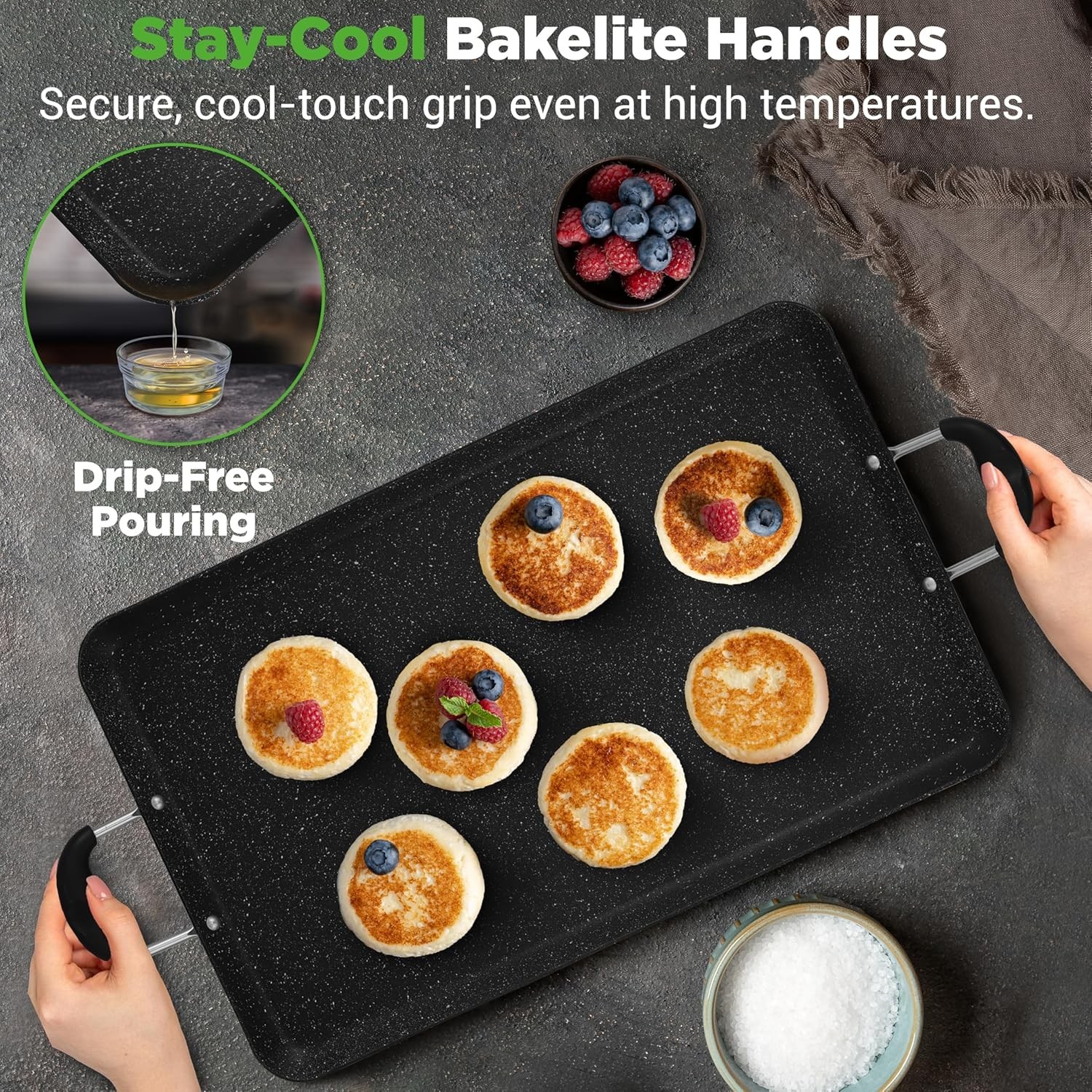Eco-Friendly Non-Stick Double Burner Griddle – Perfect for Family Cooking Needs