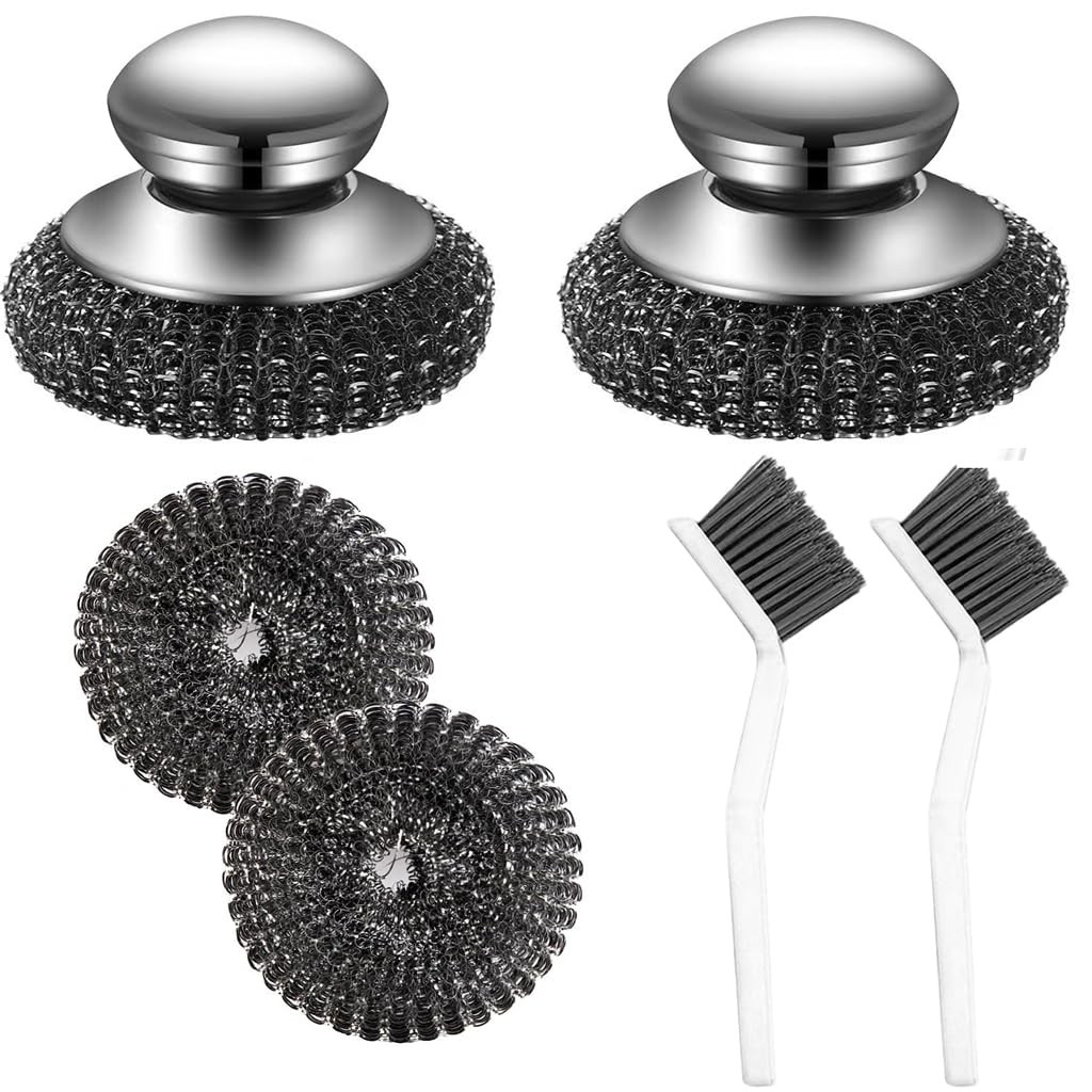 Steel Wool Scrubber, Oven Cleaner Brush, Stainless Scrubber and White