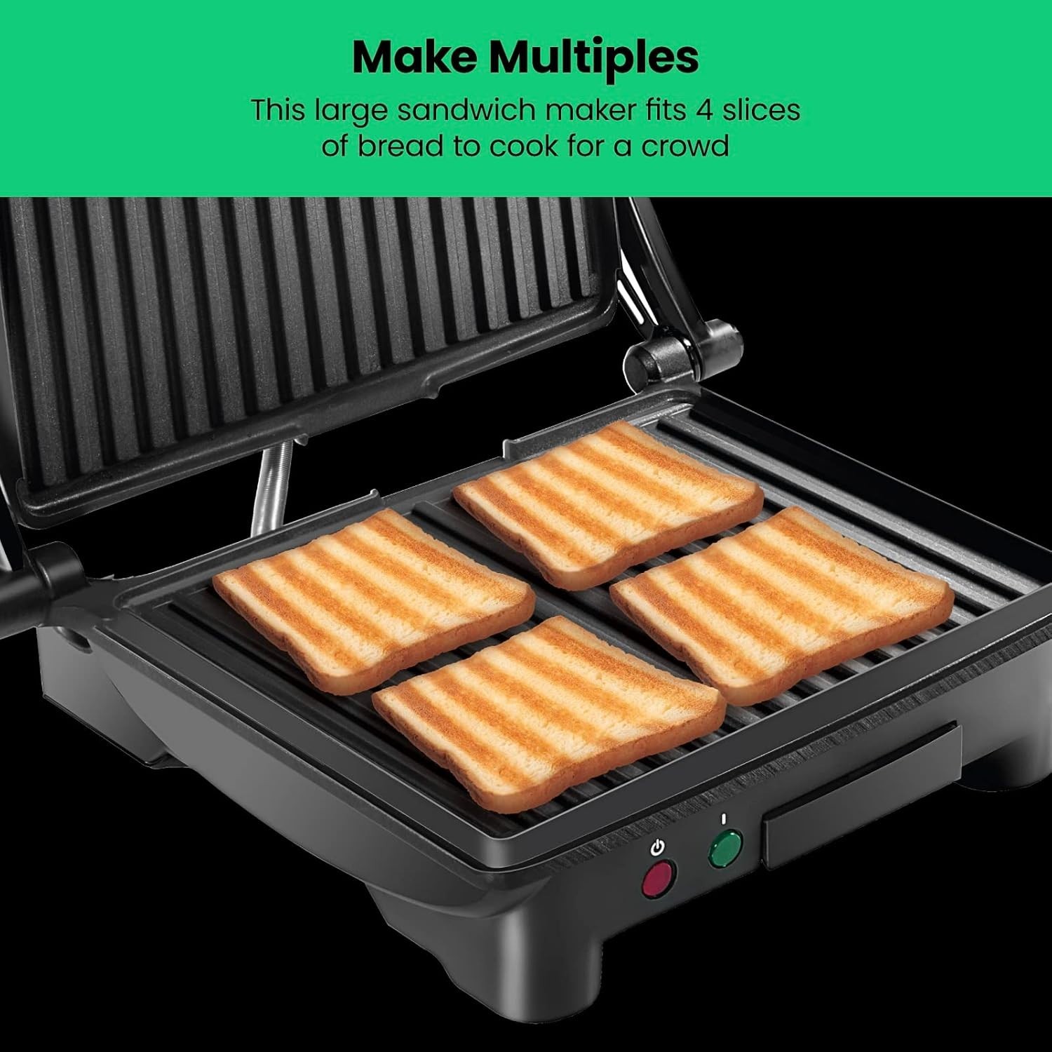 Panini Press Grill & Sandwich Maker – Non-Stick Plates