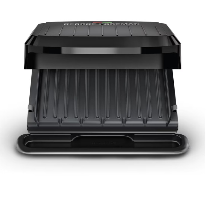 George Foreman 4-Serving Electric Grill & Panini Press, Easy-Clean Nonstick Plat