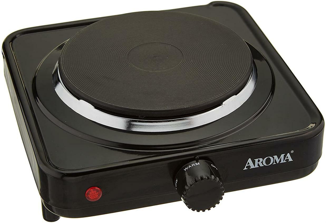 Aroma® Housewares AHP-303 Single Burner Hot Plate 9.4 x 3.1 x 8.5 inches (Black)