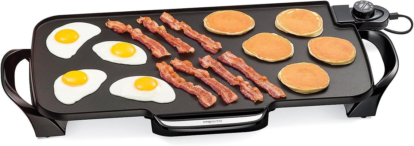 22-inch Electric Griddle With Removable Handles Black 22-inch