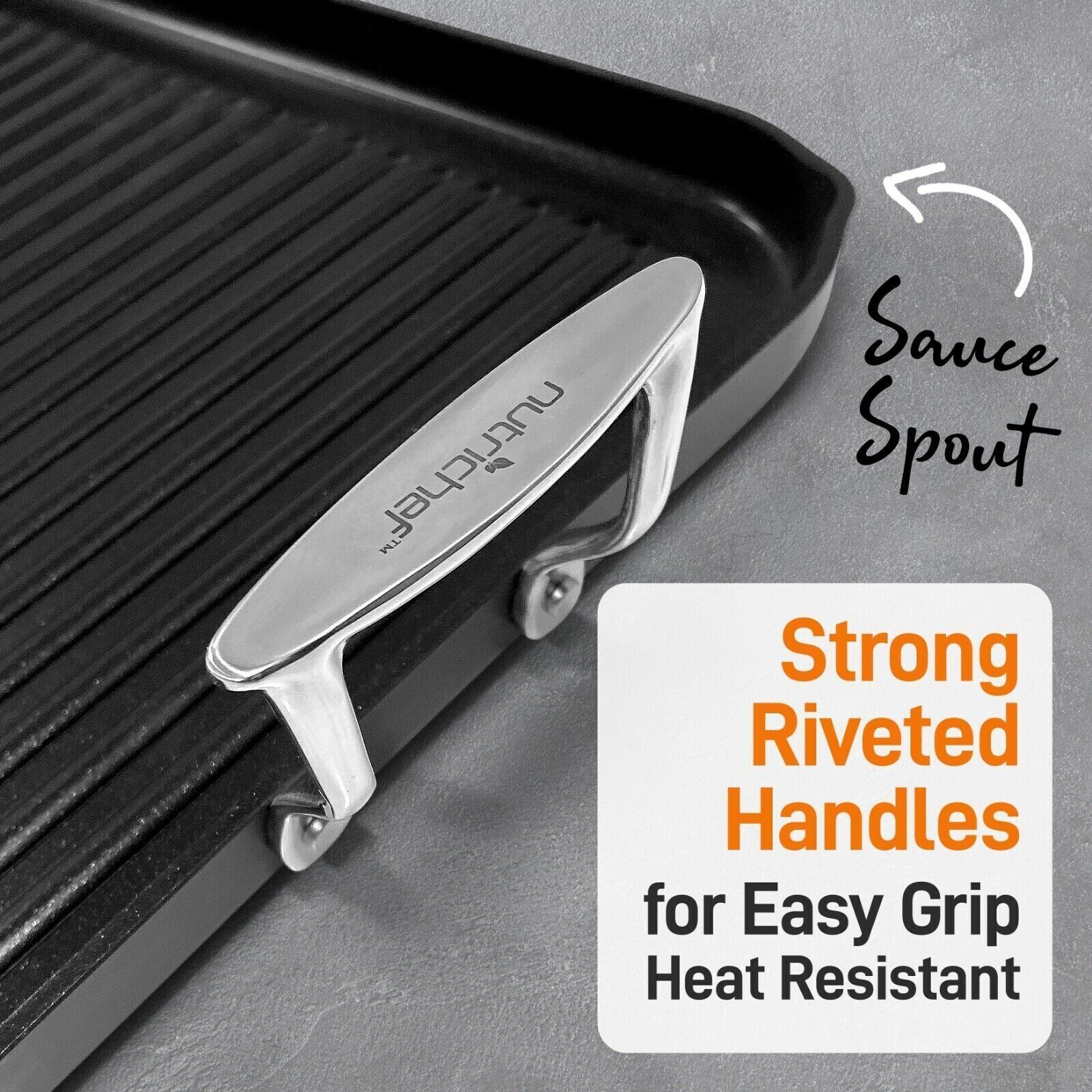 NutriChef Nonstick Grill & Griddle – Dishwasher Safe Double Burner, 20’’ x 13’’