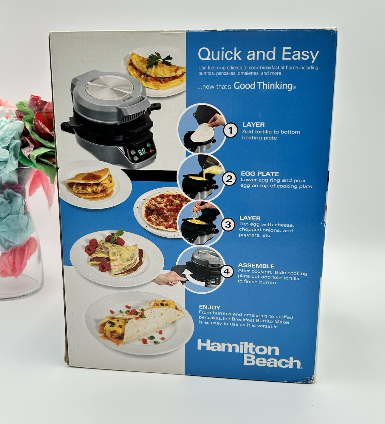 Hamilton Beach Breakfast Burrito Maker Omelettes Pancakes Crepes 25495 NIB