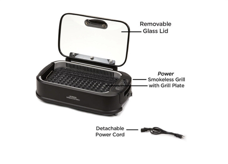 Power Smokeless Grill 1500 W ~ Black New In Open Box