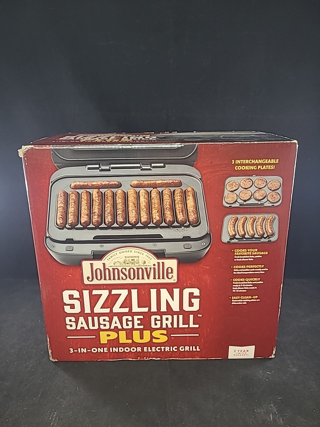 Johnsonville Sizzling Sausage Grill Plus BTG-0500 Indoor Electric Grill NEW