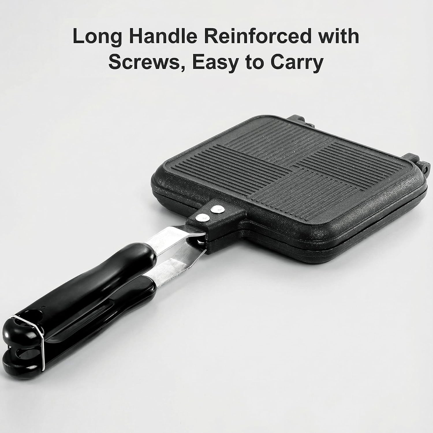 Stovetop Hot Sandwich Maker Grilled Press with Handle and Non Stick Grill Pan