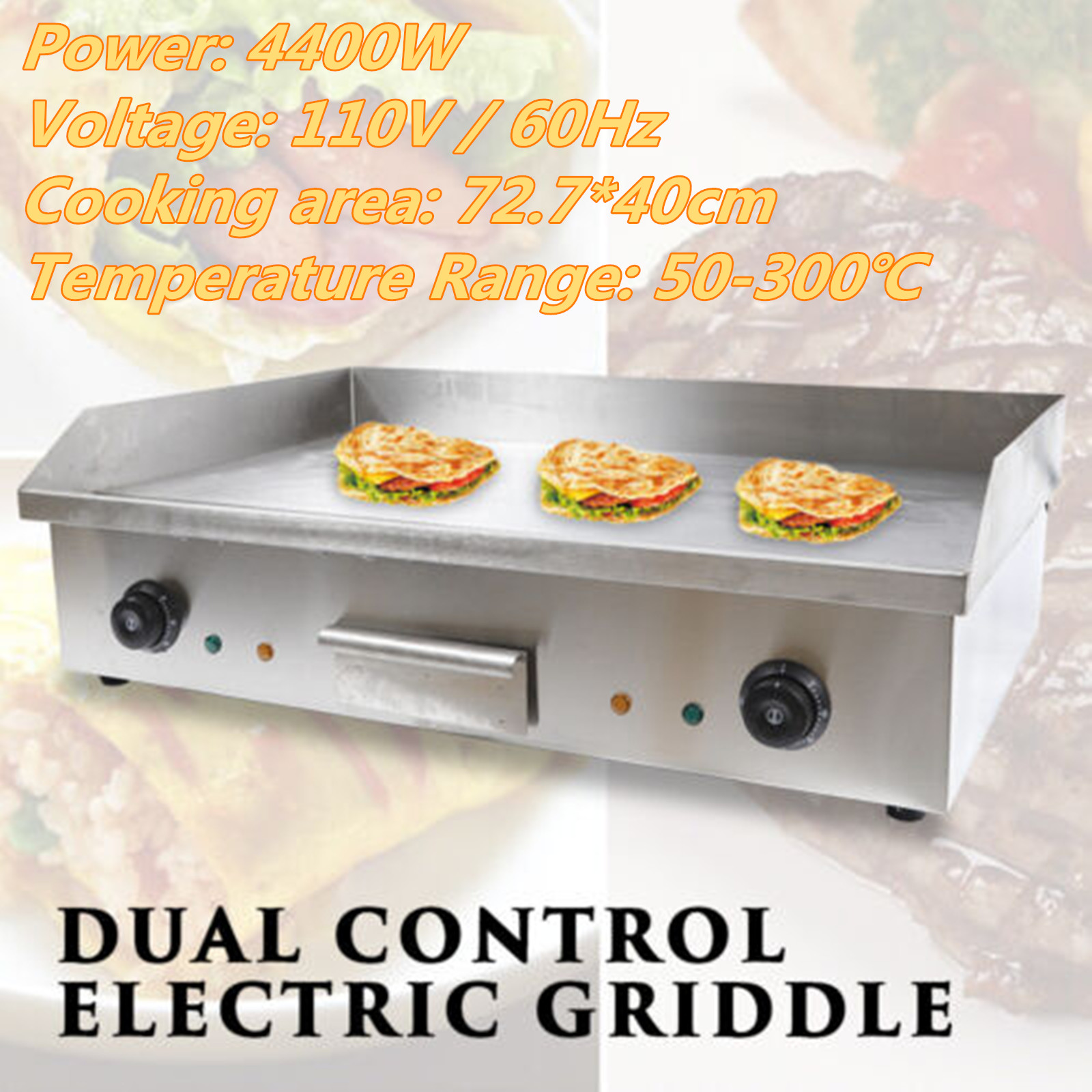 29″ 3kw Commercial Electric Countertop Griddle Flat Top Grill BBQ Hot Plate