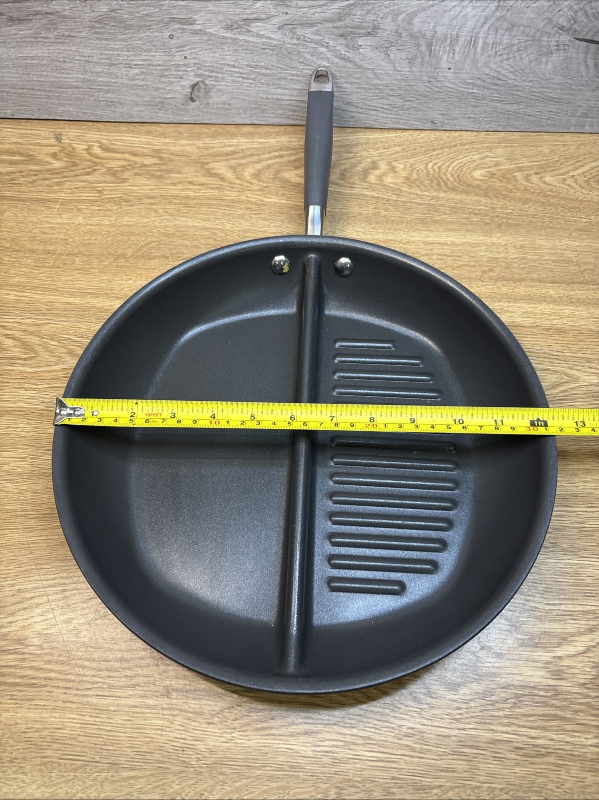 Anolon Advanced Home 12.5-in. Divided Grill And Griddle Skillet. |2081