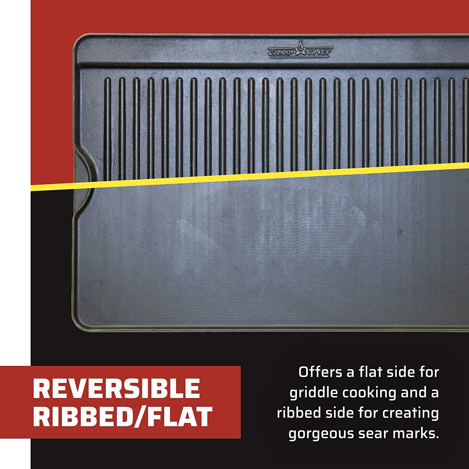 Reversible Pre-Seasoned Cast Iron Griddle, Cooking Surface 14 In. X 16, Black