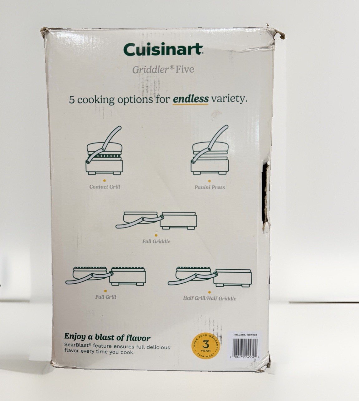 Cuisinart Griddler Five GRID-5BNASPC 5-in-1 Grill Griddle New Open Box
