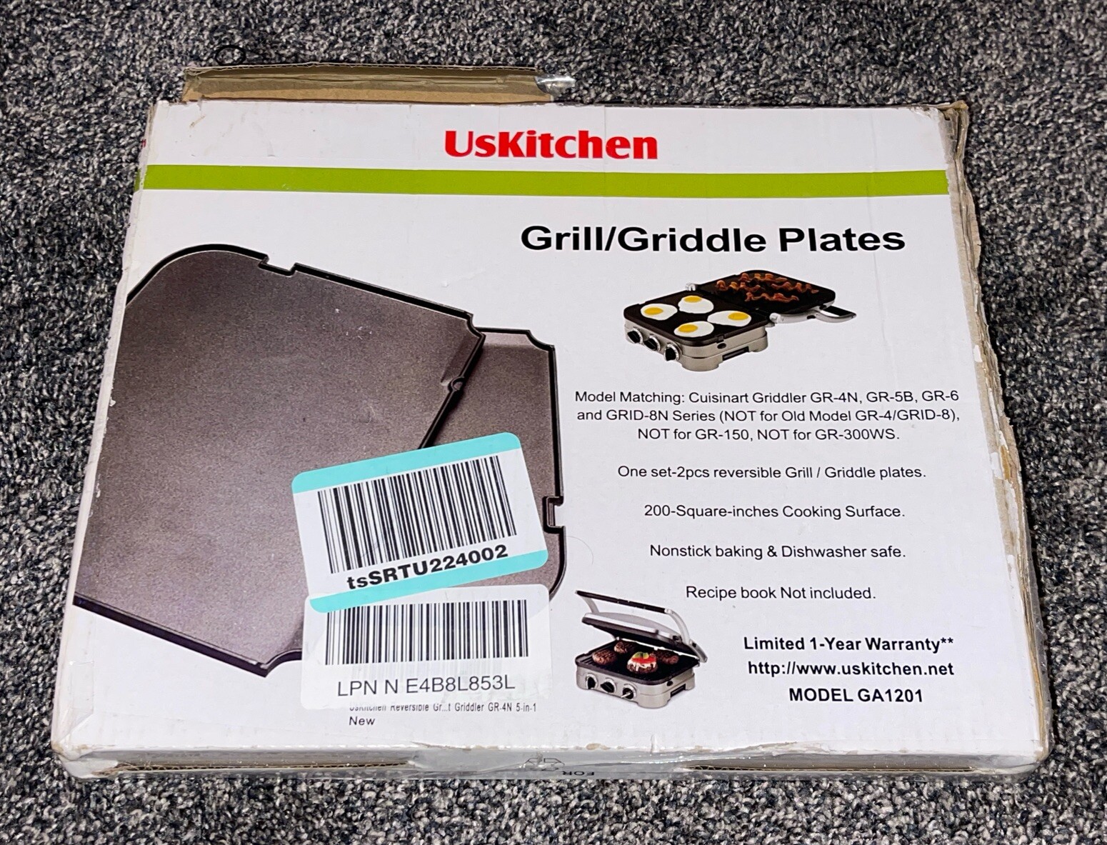 US Kitchen ReplacmentCuisinart Griddle Grill Stainless Steel Removable Plates