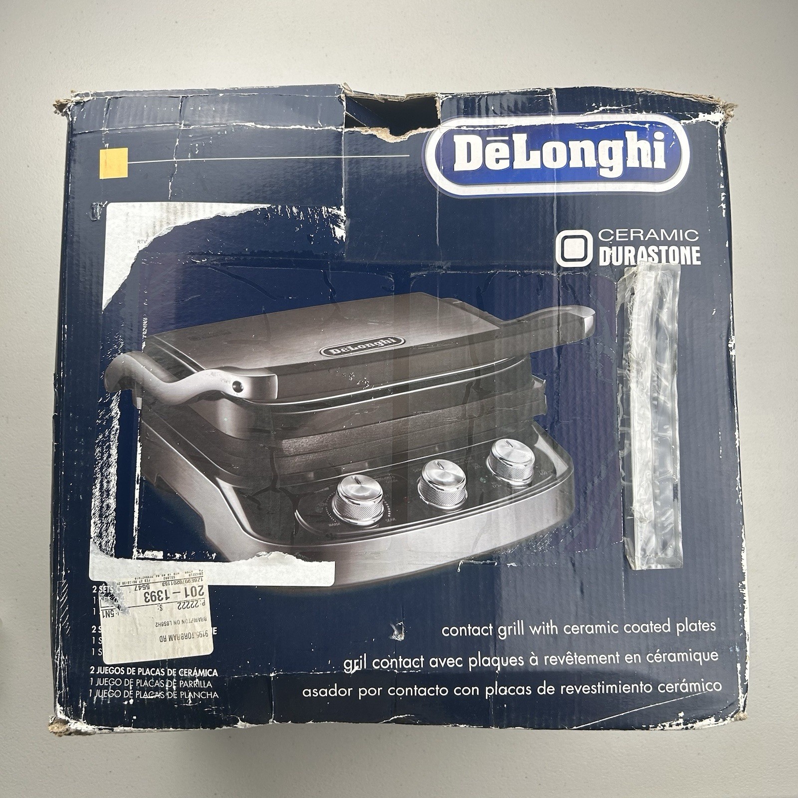 De’Longhi CGH912C Livenza 5-in-1 Grill Stainless Steel Griddle Panini Press NOB