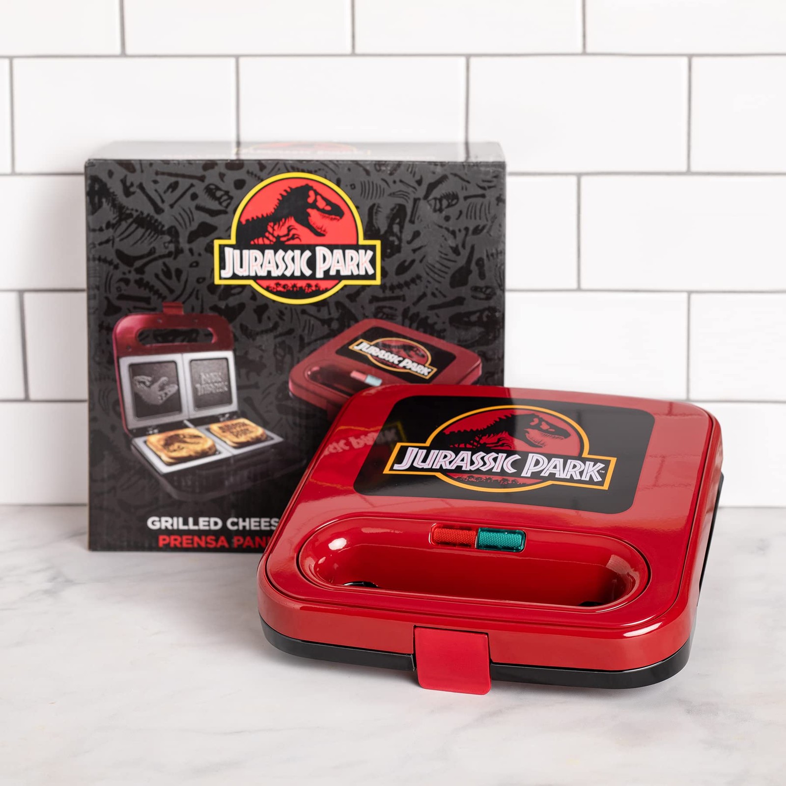 Jurassic Park Grilled Cheese Maker- Panini Press and Compact Indoor Grill- Op…
