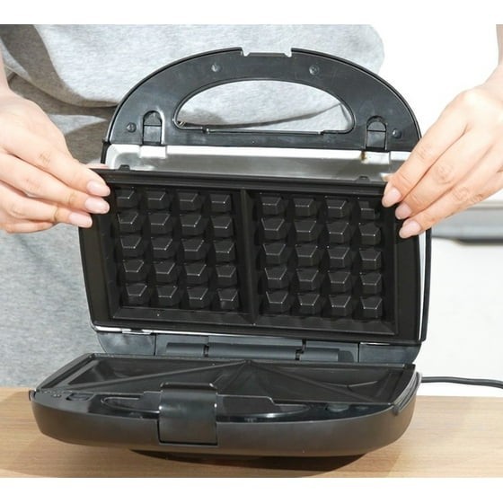 Mainstays 2 Slice Removable Plates Waffle and Sandwich Maker, 750 Watts