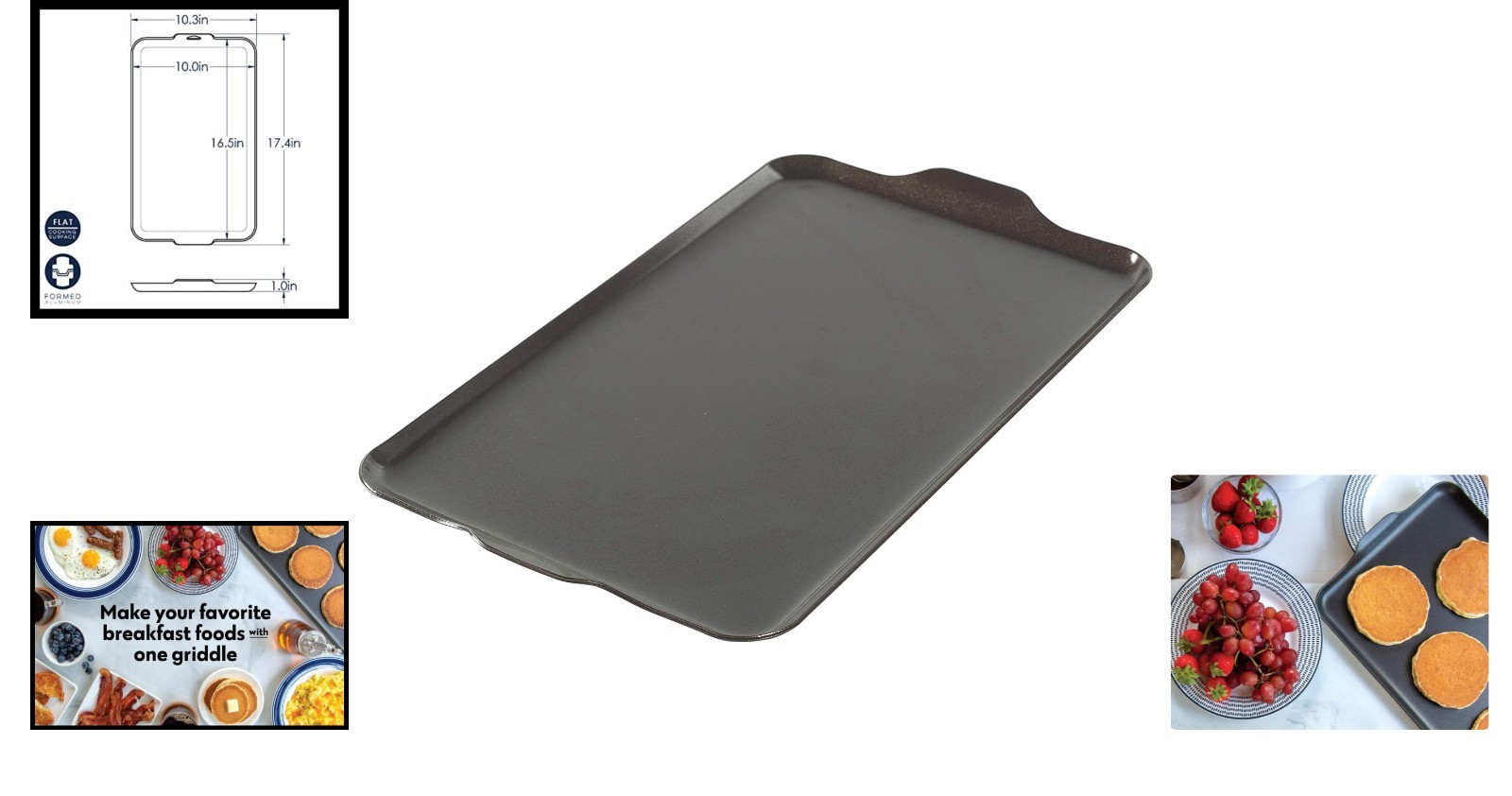Durable Two Burner Griddle, 10.3×17.4 inches – Perfect for Campfires & Grills