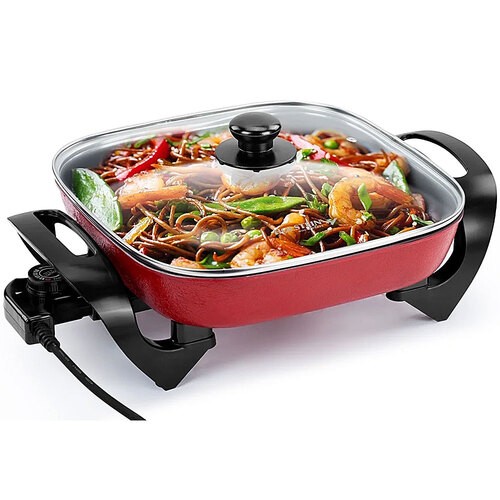 Holstein HH-09198003R 12" Electric Skillet/Tempered Glass Lid
