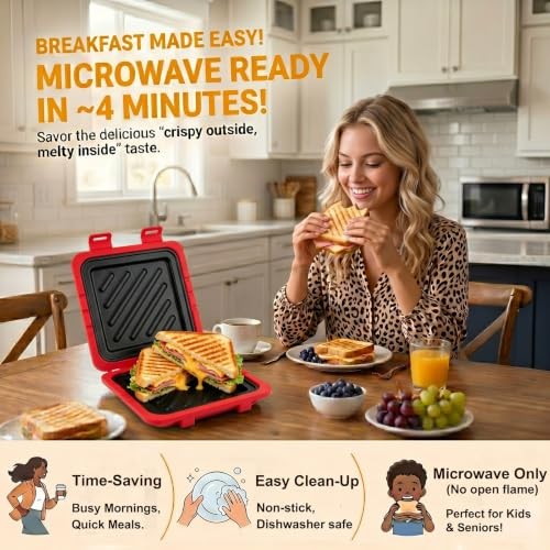 Microwave Sandwich Maker 2026 – Toaster with Adjustable Silicone