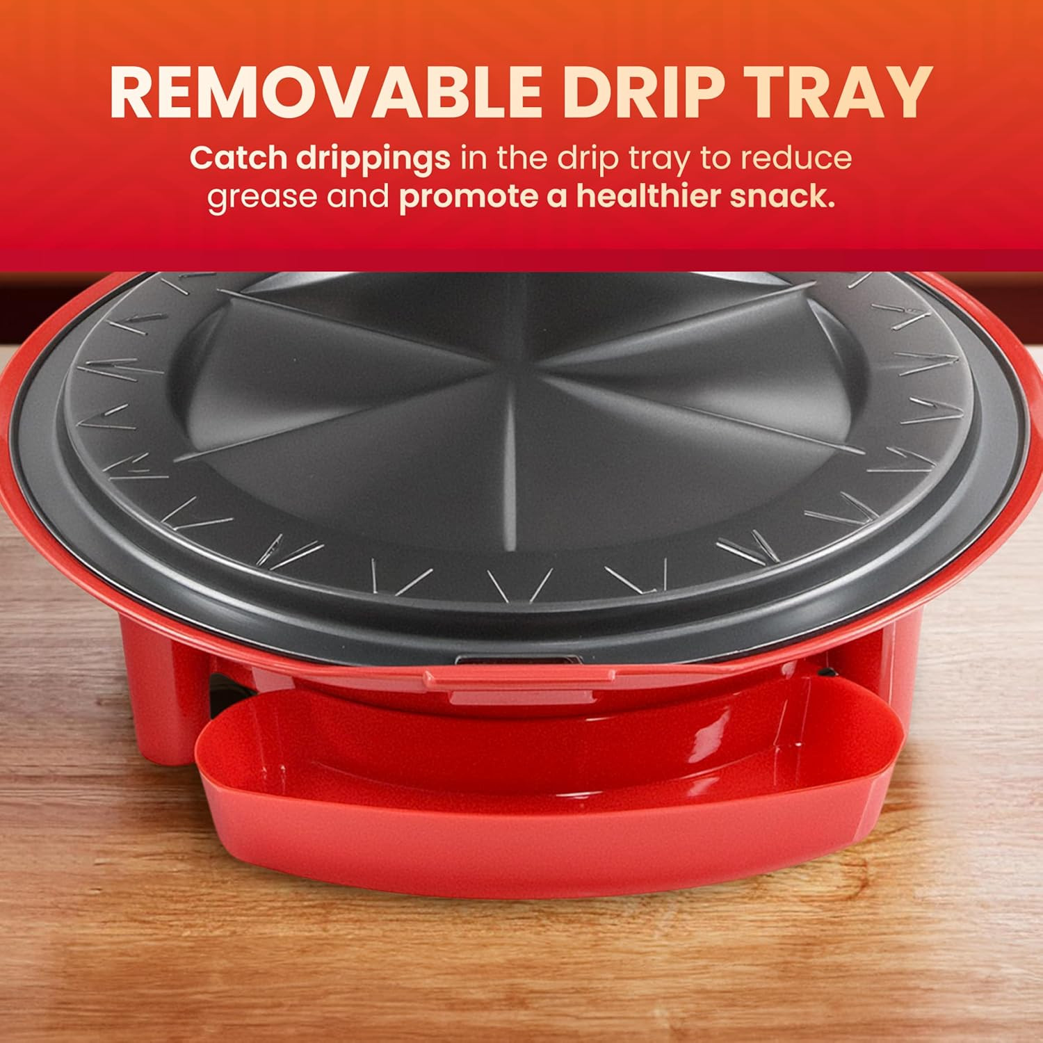 EQD-118 11″ Quesadilla Maker, Easy-Slice 6-Wedge, Red ,Grilled Cheese & Corn