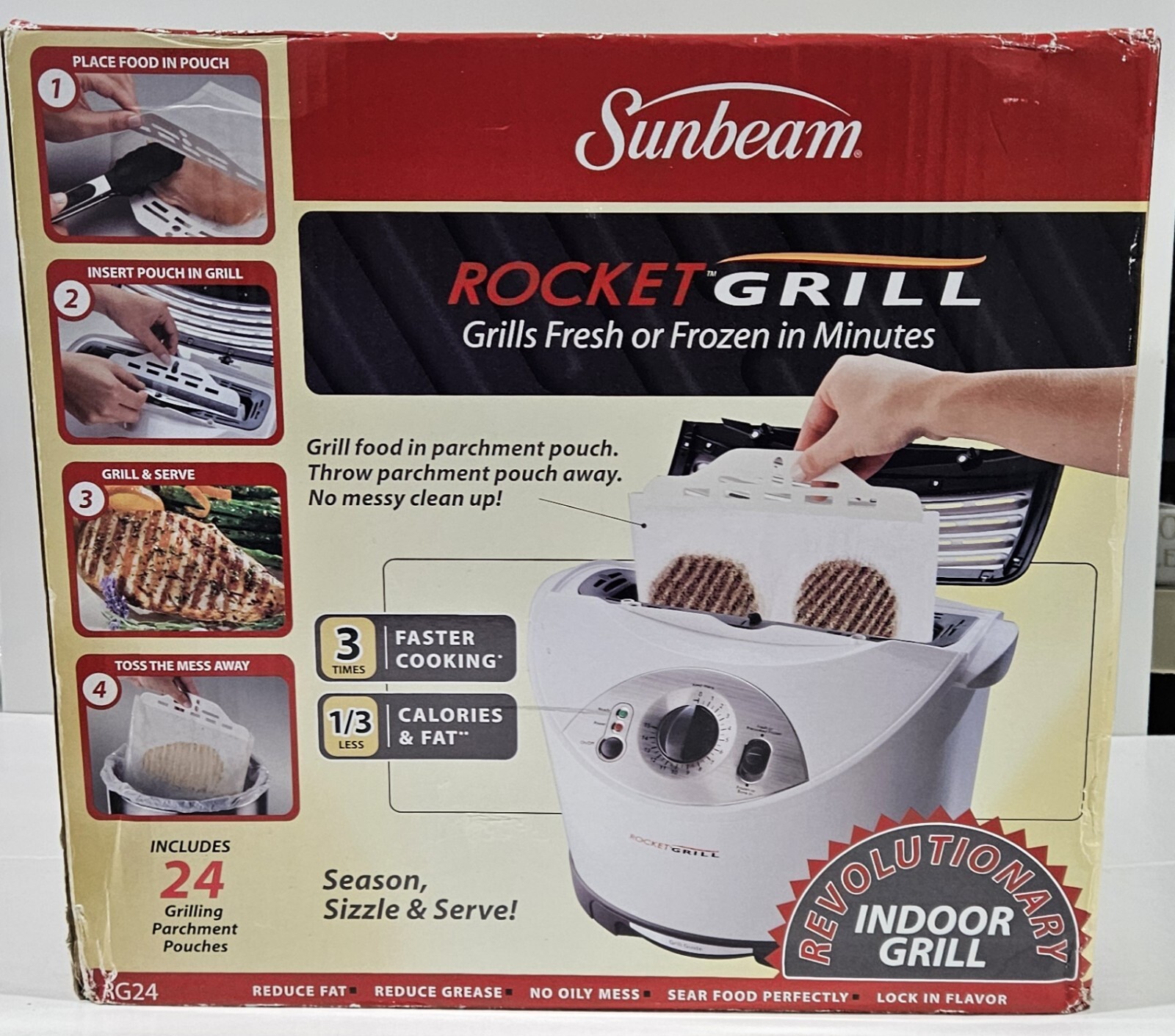 New Sunbeam Rocket Grill Open Box Indoor Grilling