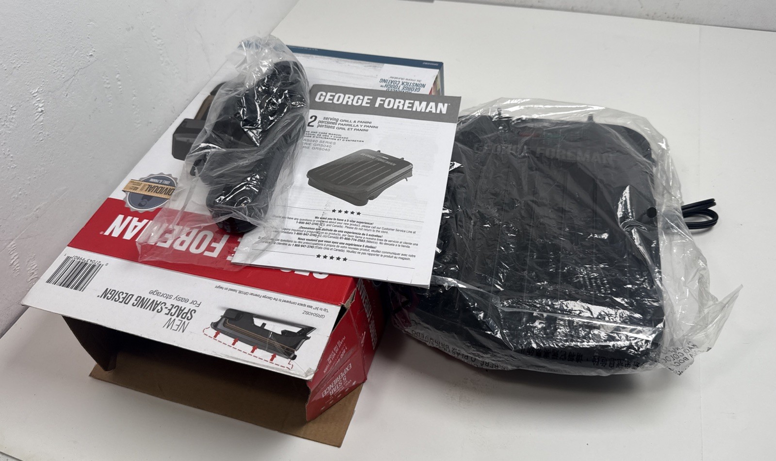 George Foreman Tough NonStick Compact Fast Electric Indoor Grill Individual Size