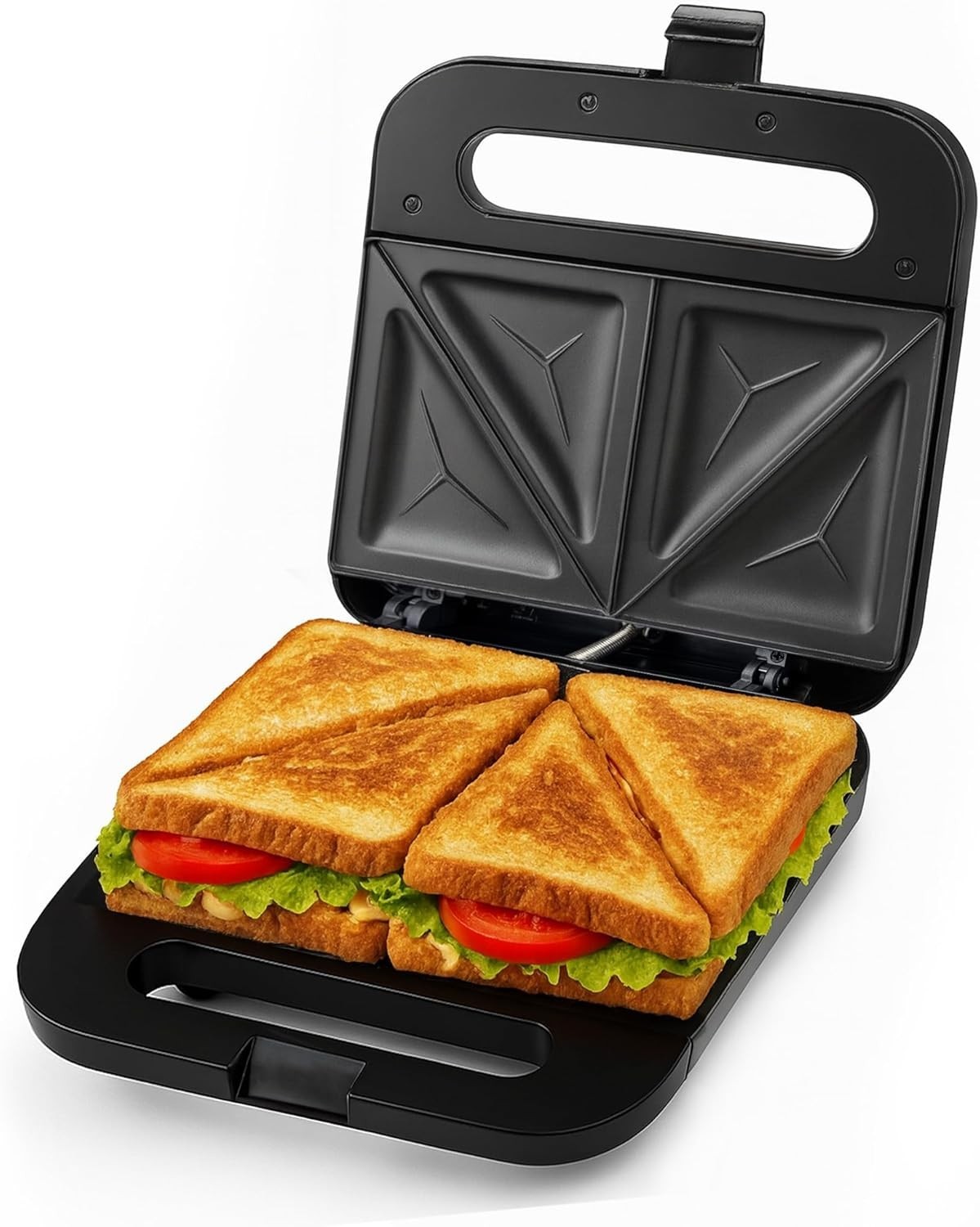 Compact Electric Sandwich Maker with Non-Stick Cooking Plates & Indicator Lights