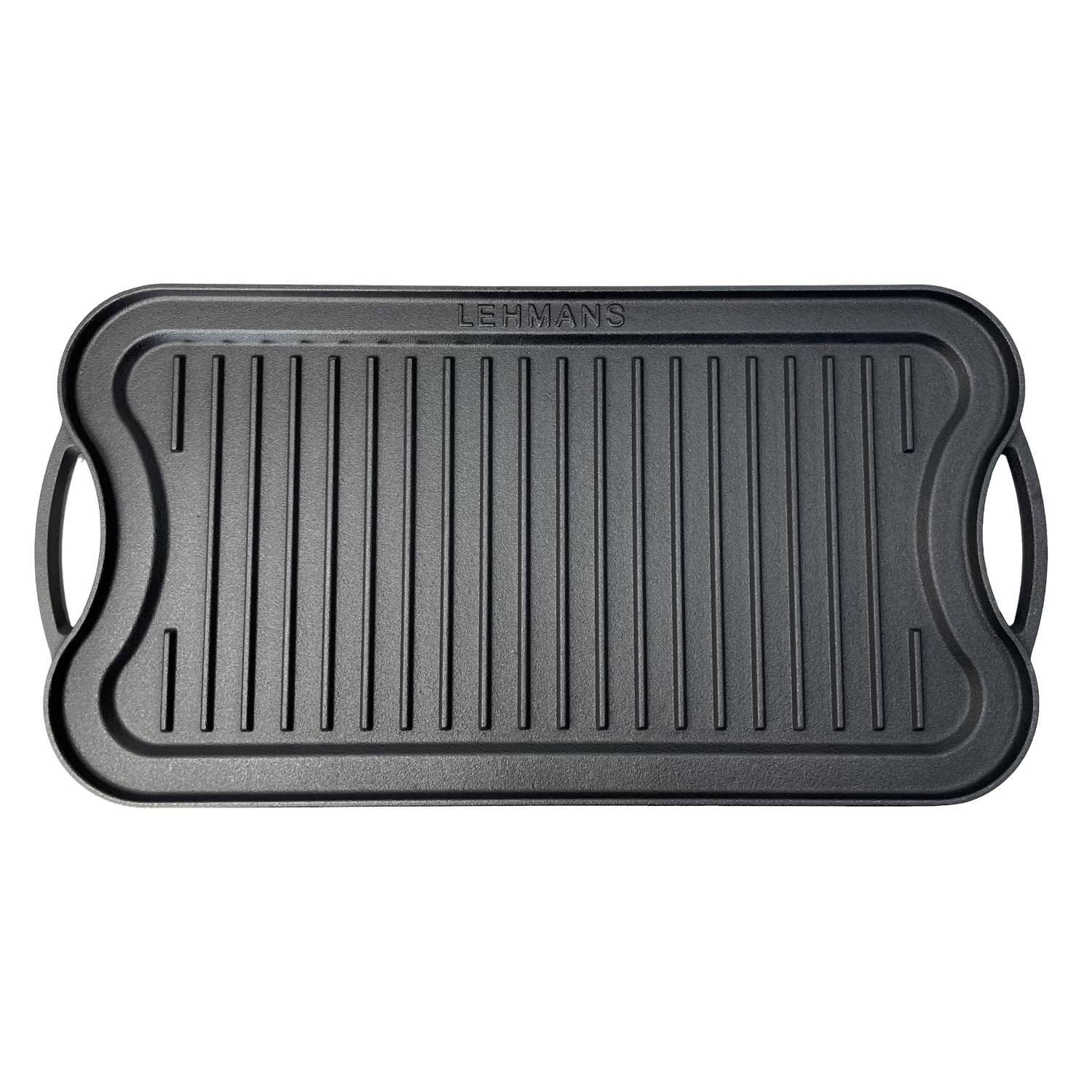 Lehman’s Cast Iron Griddle Cookware Nitrogen Hardened Double Sided 20 inch
