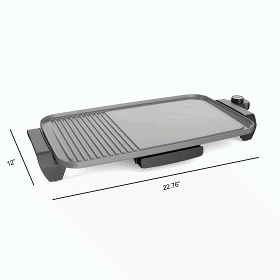 Mainstays 12×20 Electric Ceramic Griddle Nonstick 1500W Temperature Control