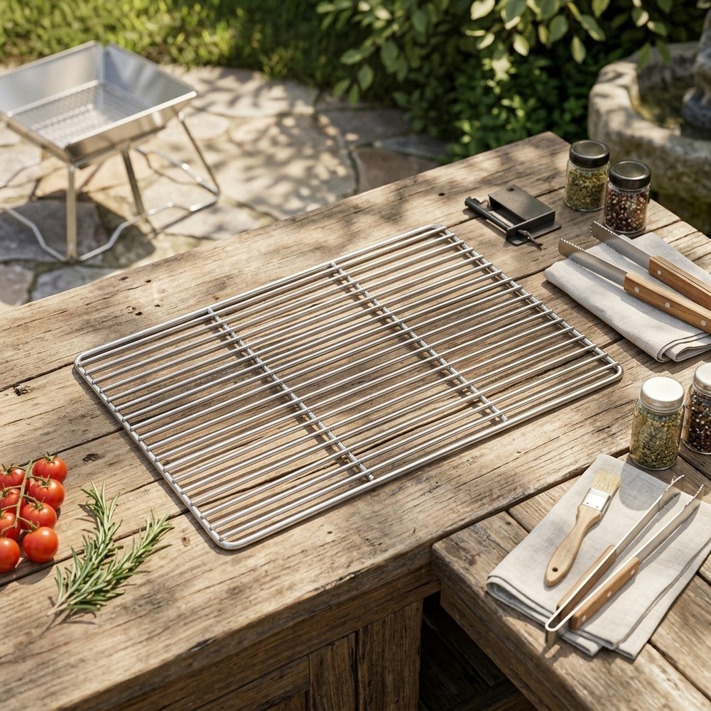 2pc Stainless Steel For BBQ Grates 45x26cm Compatible with Most Grills