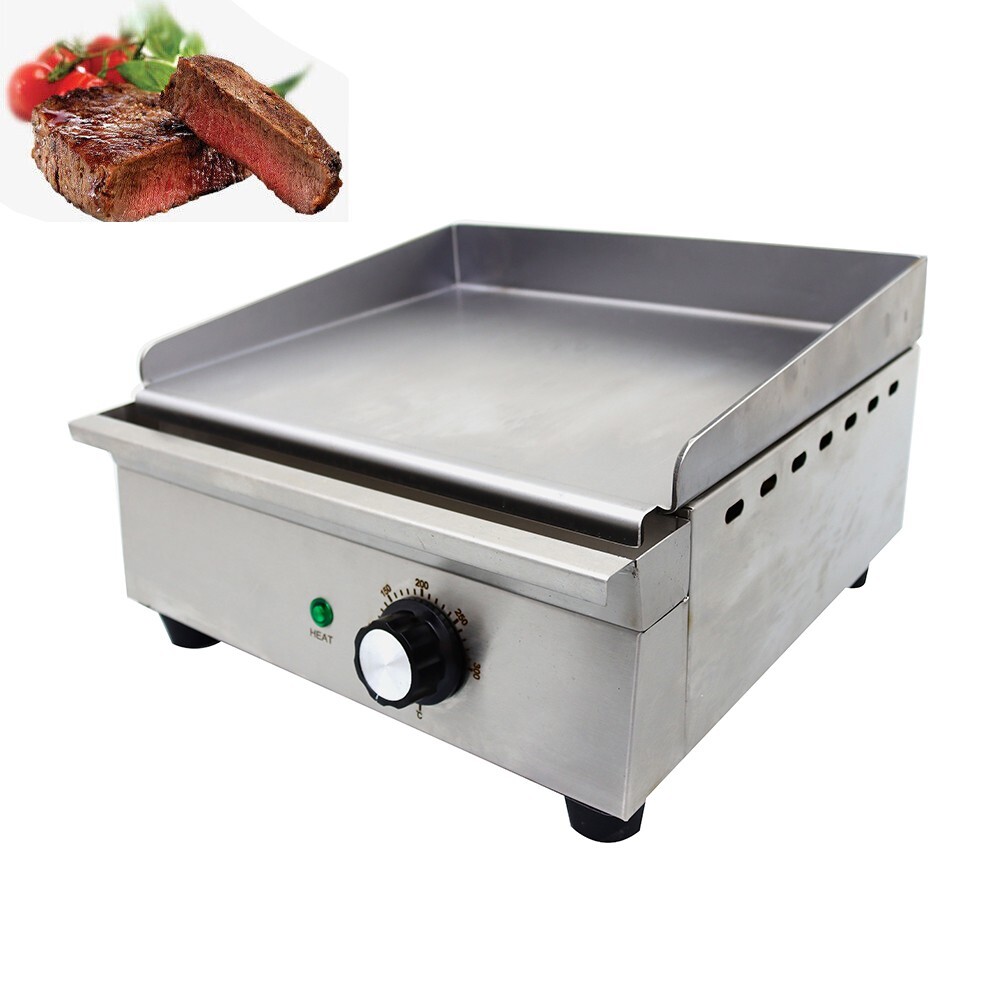 Electric Griddle Grill Teppanyaki Cooking 12*10 in Countertop Hot Plate BBQ 110V
