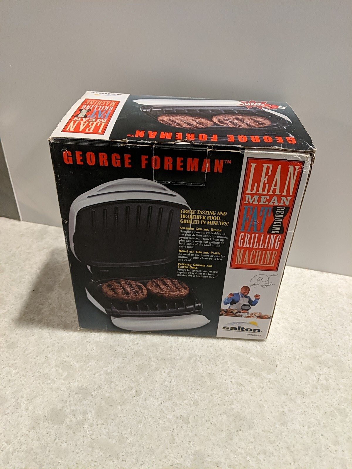 VTG 2000 George Foreman Grill (GR10) lean mean fat reducing machine w/manual New