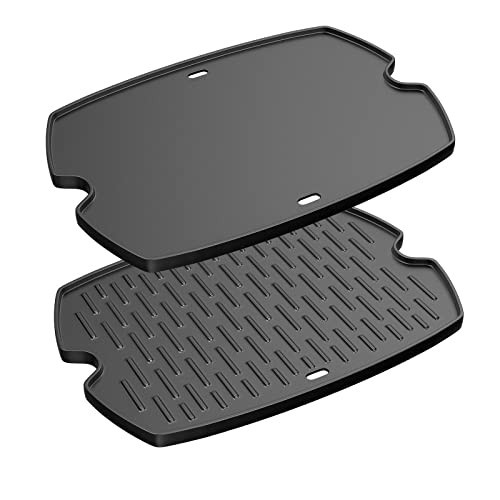 Cast Iron Cooking Griddle for Gas Grills – BBQ Accessories for Weber Q Series, 1