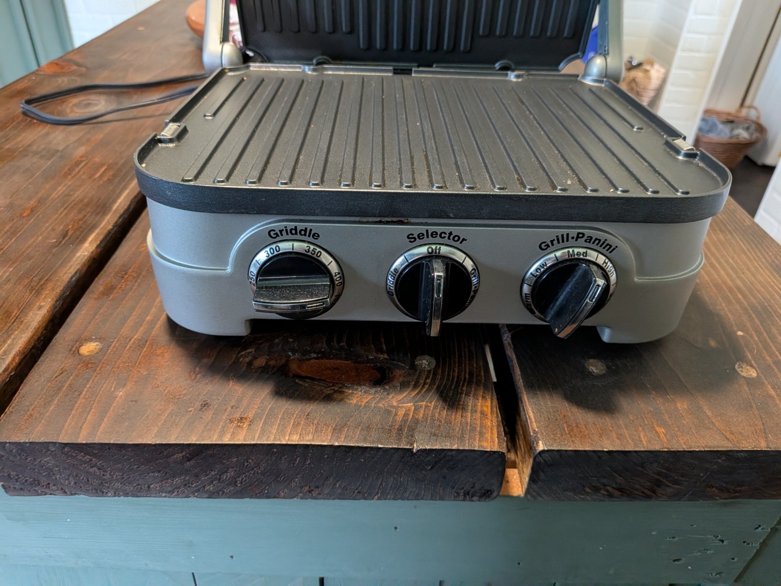 Cuisinart 5-in-1 Griddler Grill Panini Press GR-4N Stainless Steel Waffle Plates