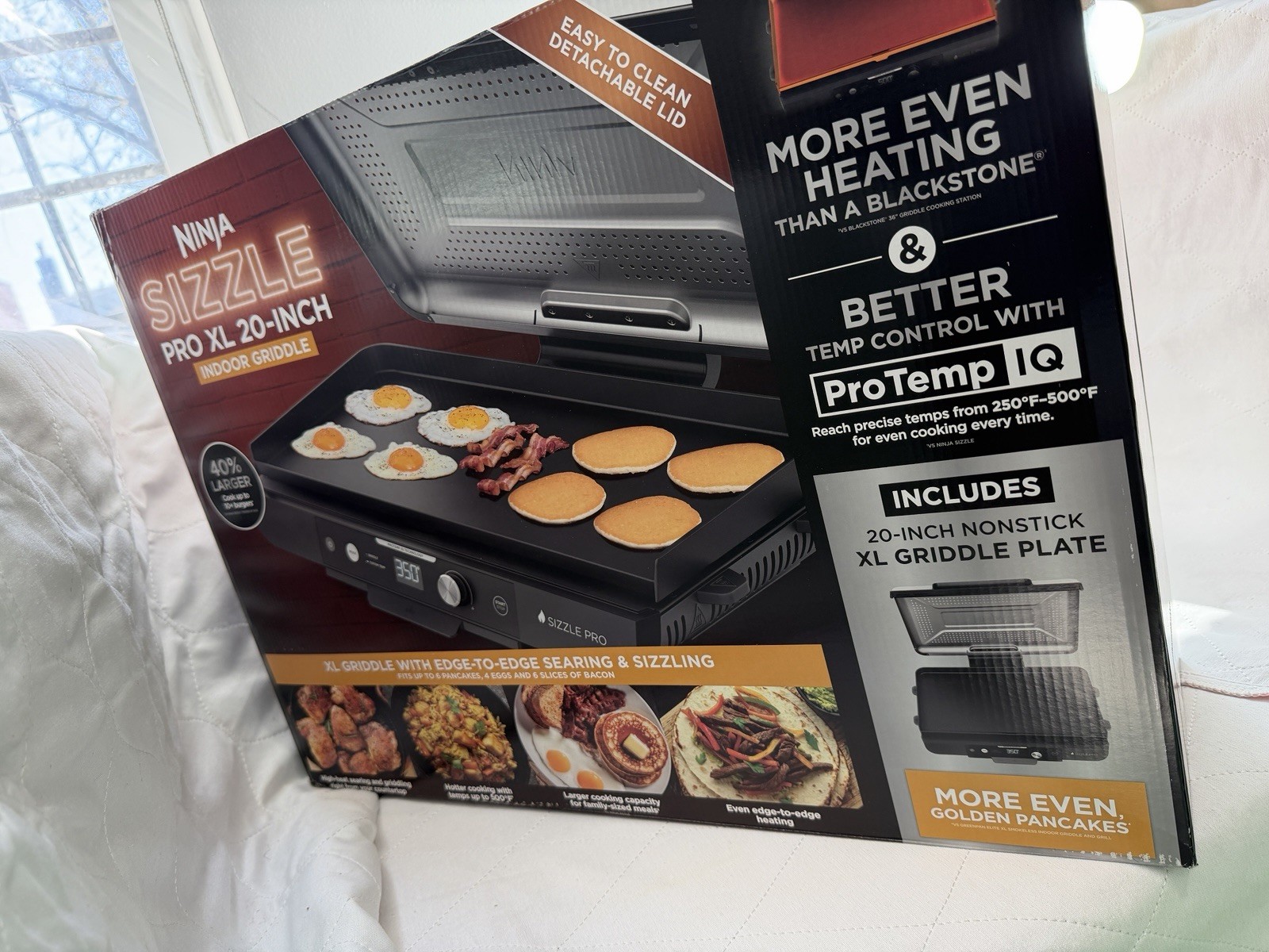 Ninja – Sizzle Pro XL 20-Inch Indoor Griddle & Grill with ProTemp IQ – Black