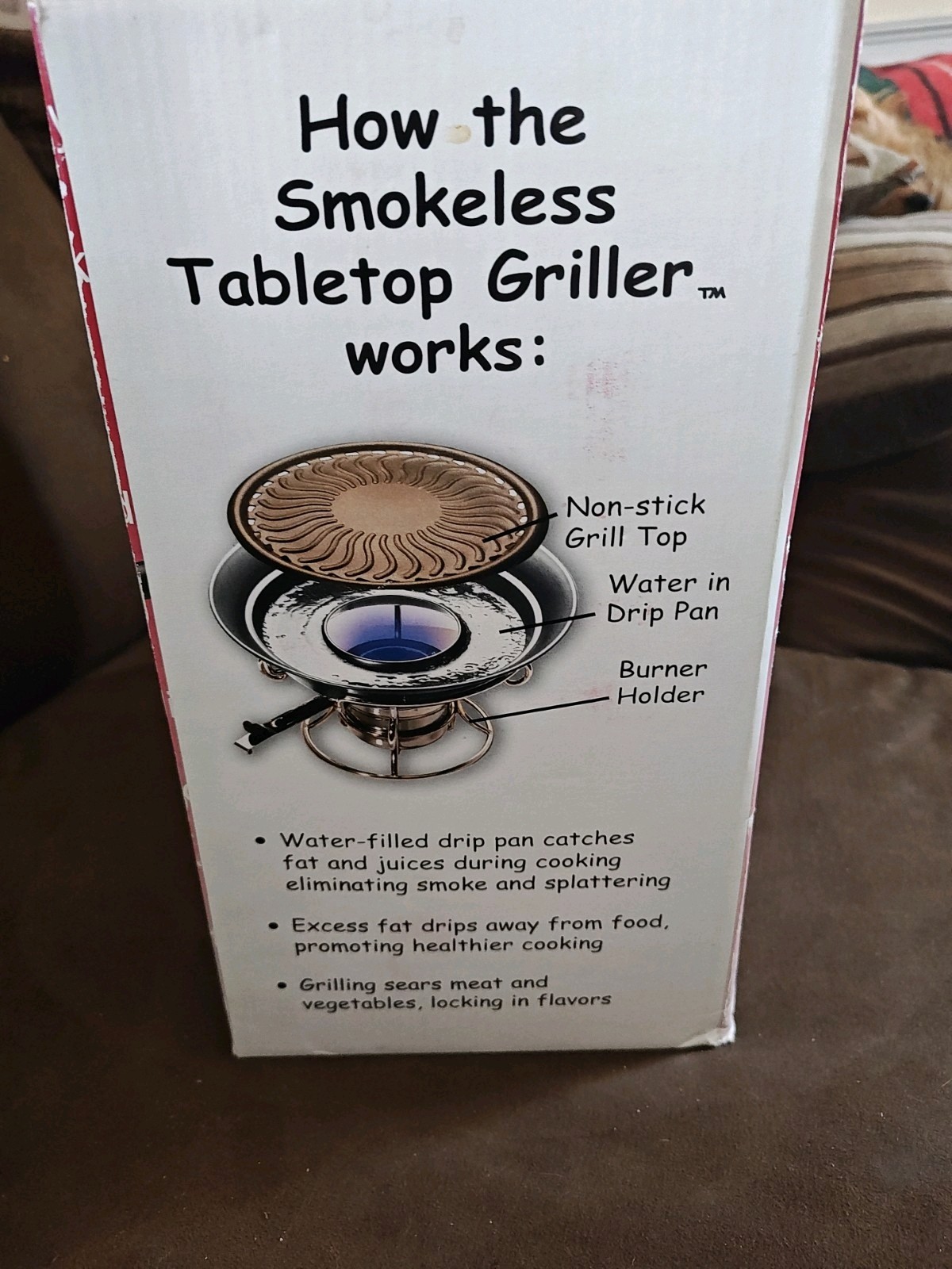 Smokeless Tabletop Griller 3-in-1 Indoor Outdoor Grill Countertop Portable Camp