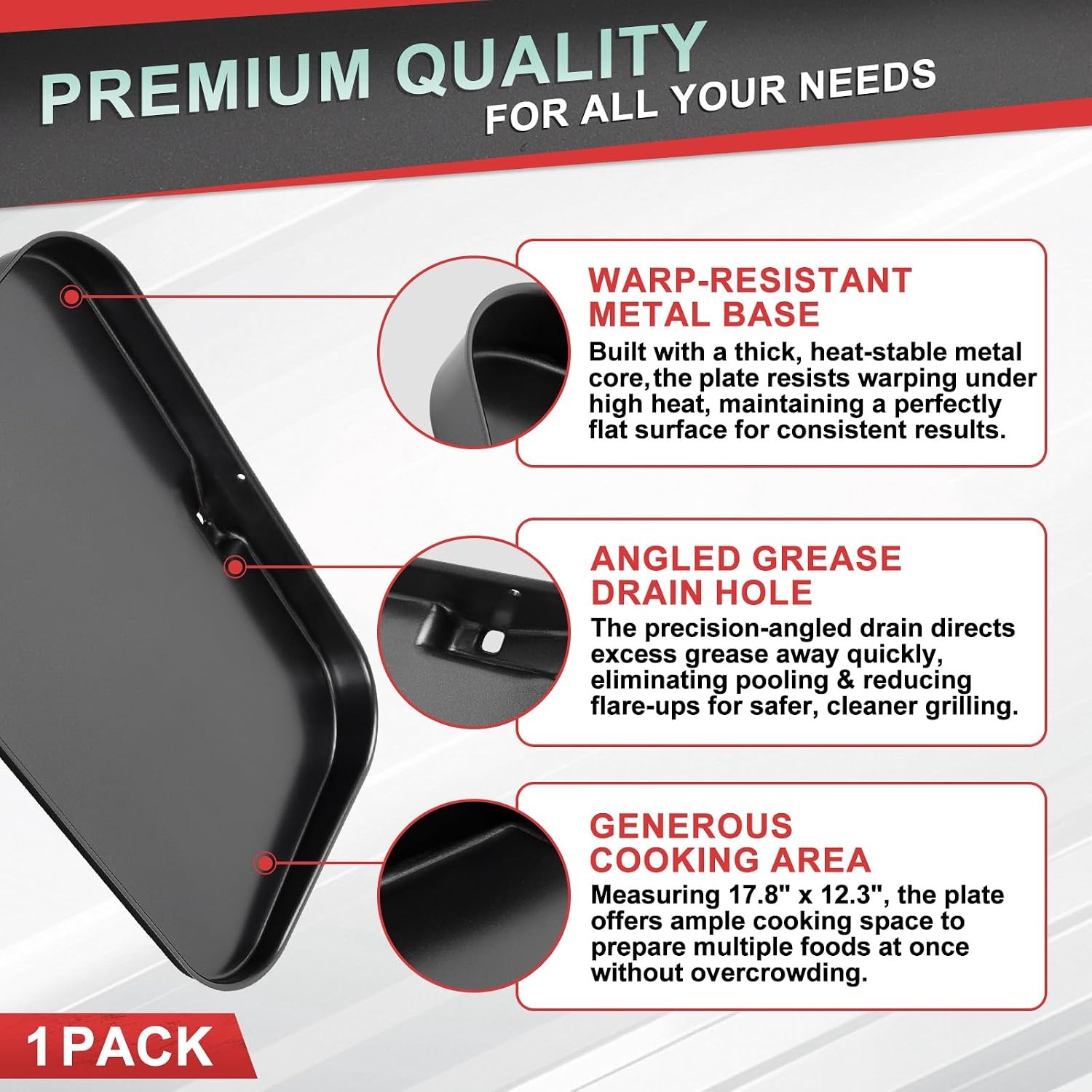 OG951 Griddle Pan for Ninja Woodfire Pro Connect XL Grill OG850 OG901 OG952​