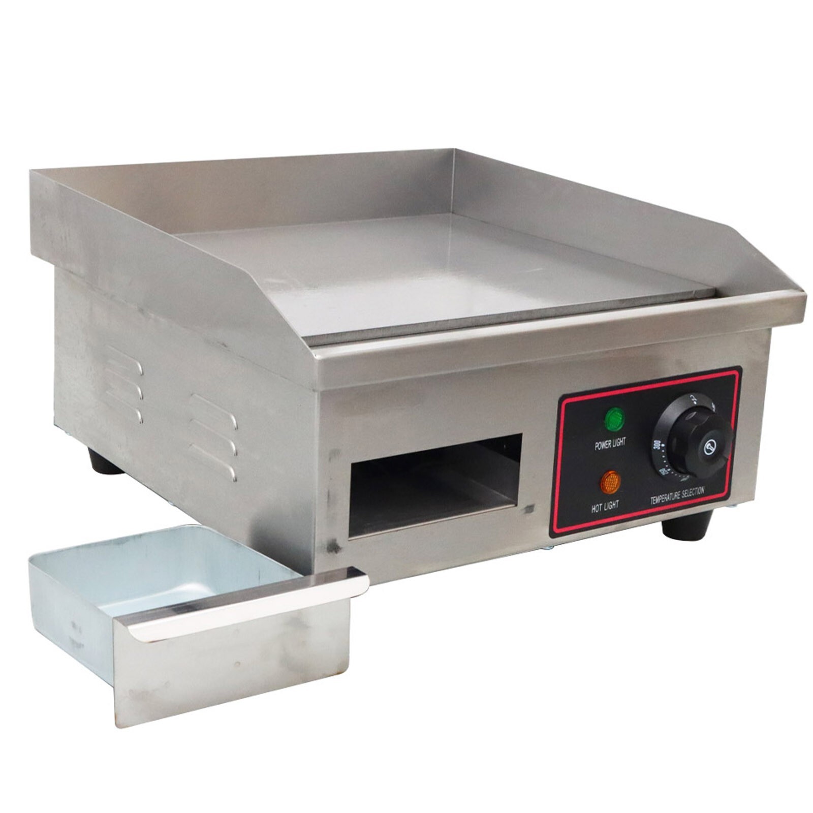 110V Flat Cooking Griddle Grill Stainless Steel Counter Top Electric Gridle