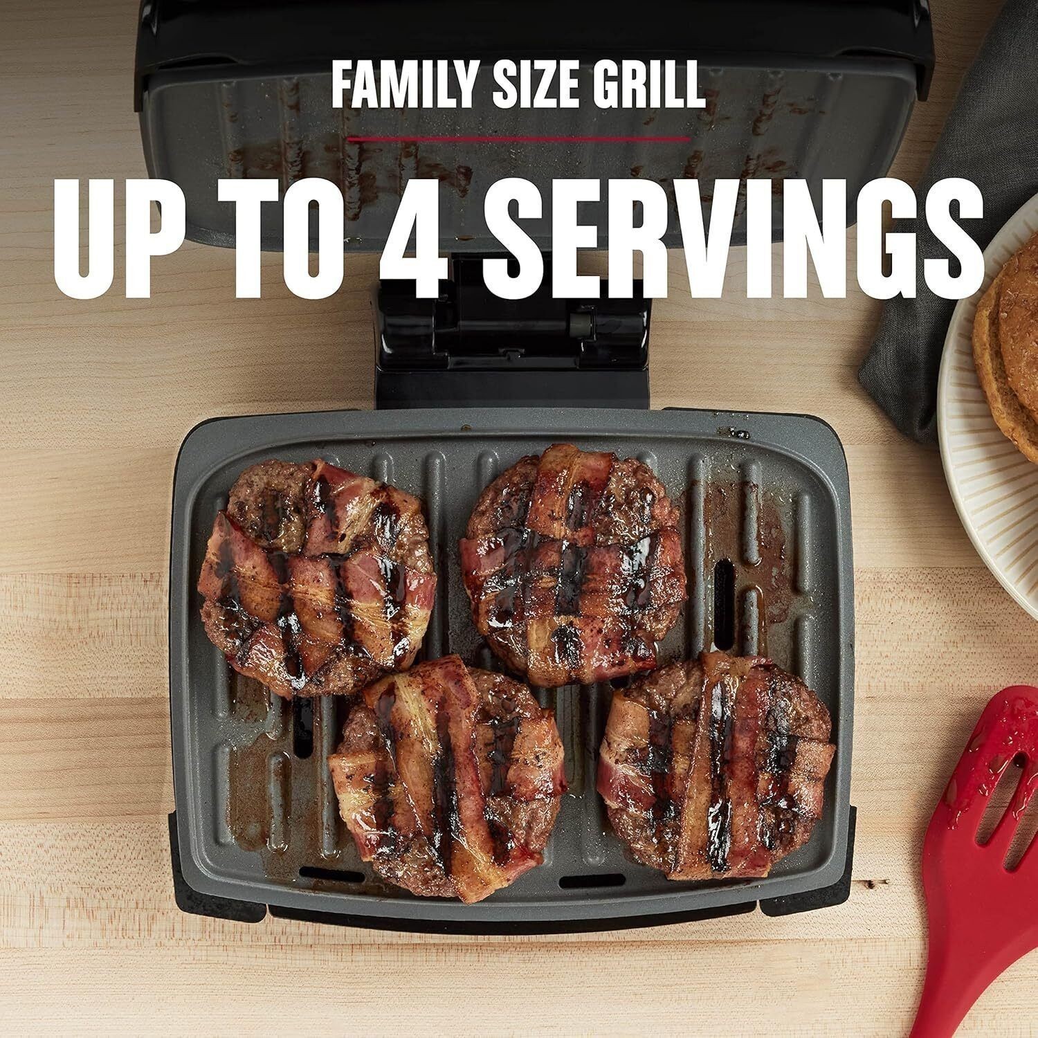Fully Submersible Grill Dishwasher Safe Wash the Entire Grill Nonstick 4-Serving