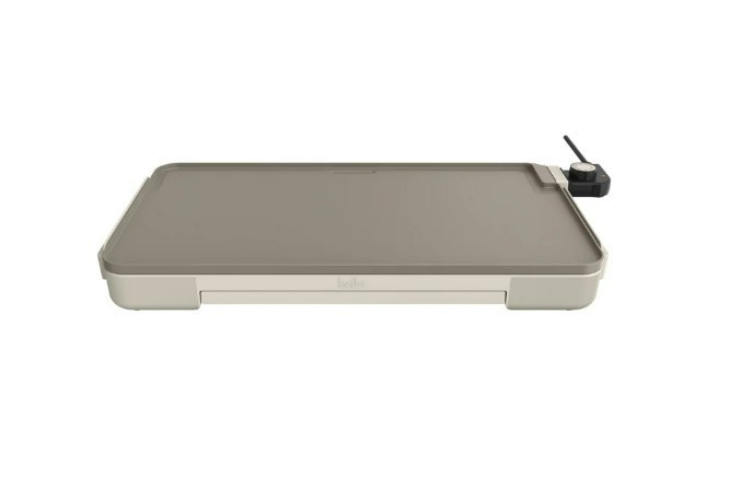 Bella 12″ x 22″ XL Griddle with Warming Tray, Oatmilk color Open Box