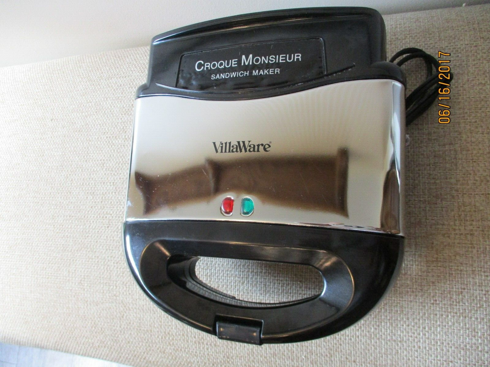 VillaWare Electric Croque Monsieur Sandwich Maker Grill & Seal