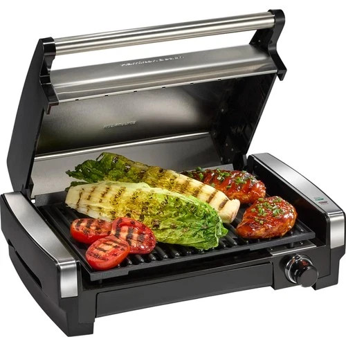 ** Electric Indoor Searing Grill 118 sq. in. 450F Stainless Steel Hamilton Beach