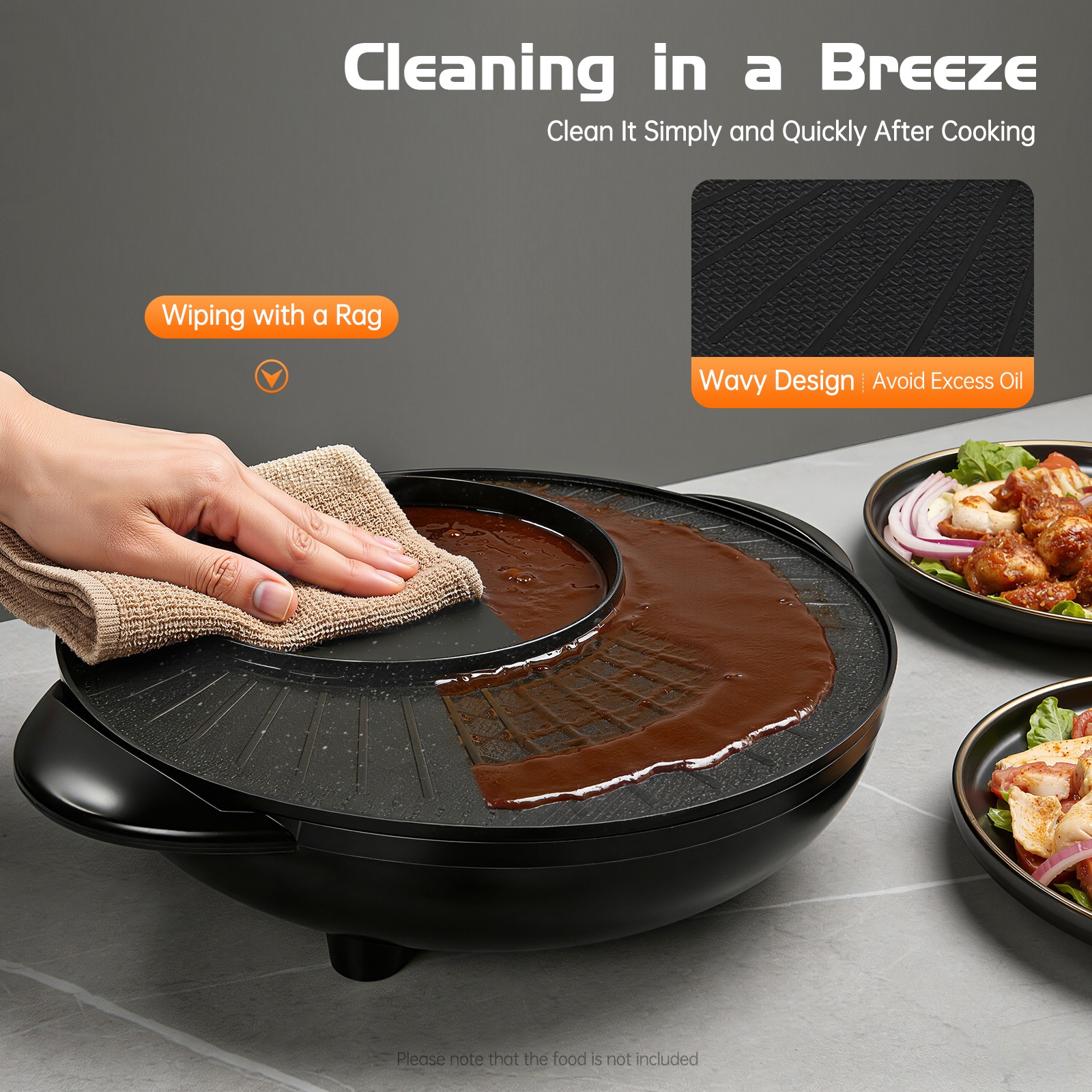 Circular Edition Hotpot Grill Combo Indoor BBQ Parties Electric Hot Pot Black