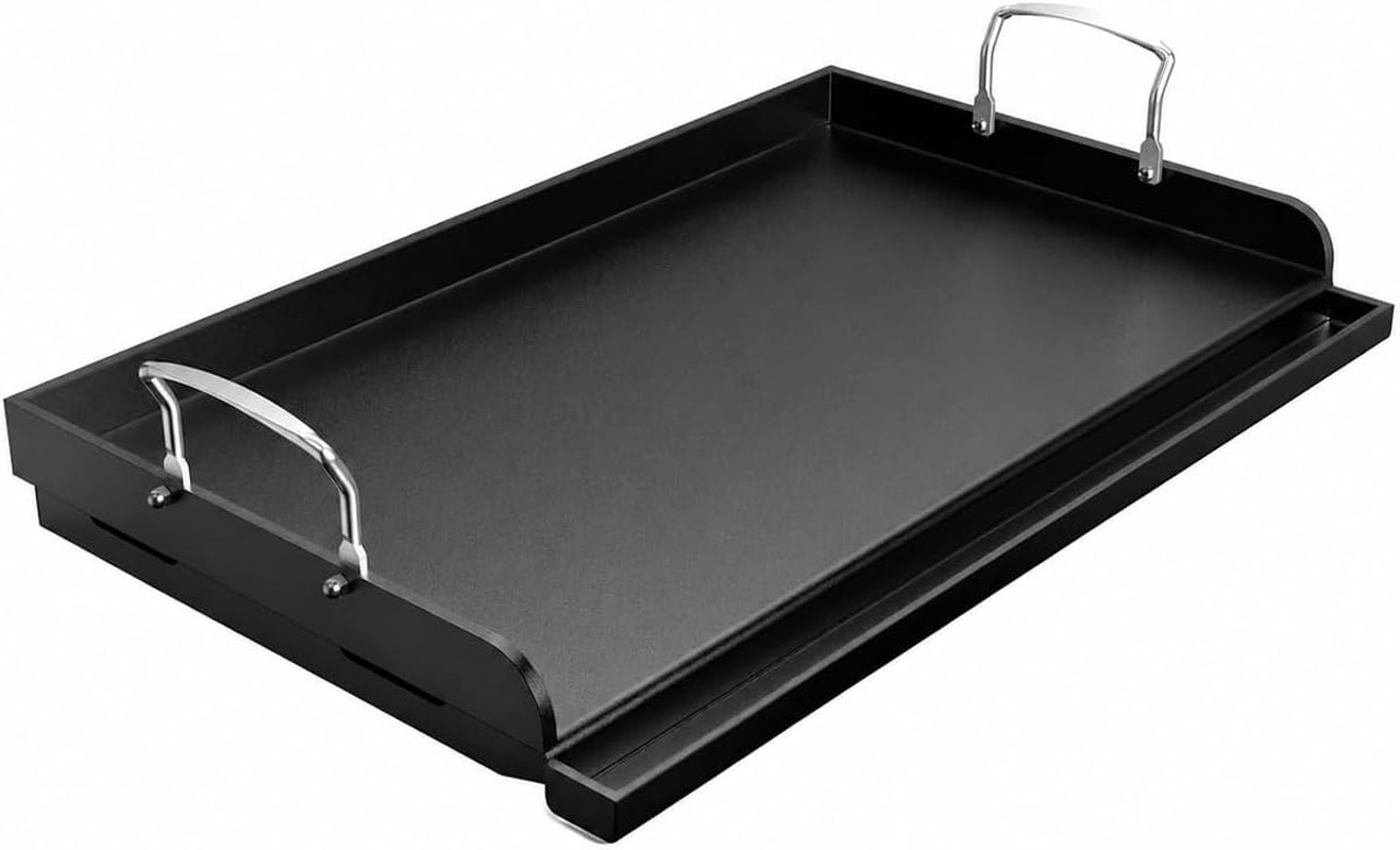 25 X 16 Inch Cast Iron Griddle for Gas Grill, Grill Griddle Plate, Nonstick | Fl