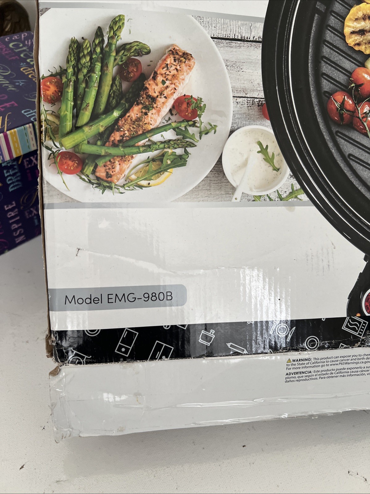 Elite Gourmet EMG-980B Smokeless Indoor Electric Grill 14″ Nonstick New Open Box