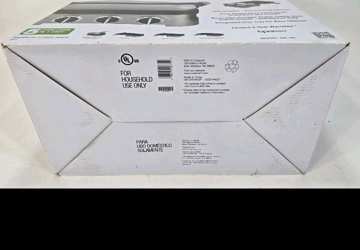 Cuisinart Griddler Series Grill Griddle 5-in-1 Nonstick GR-4N NEW